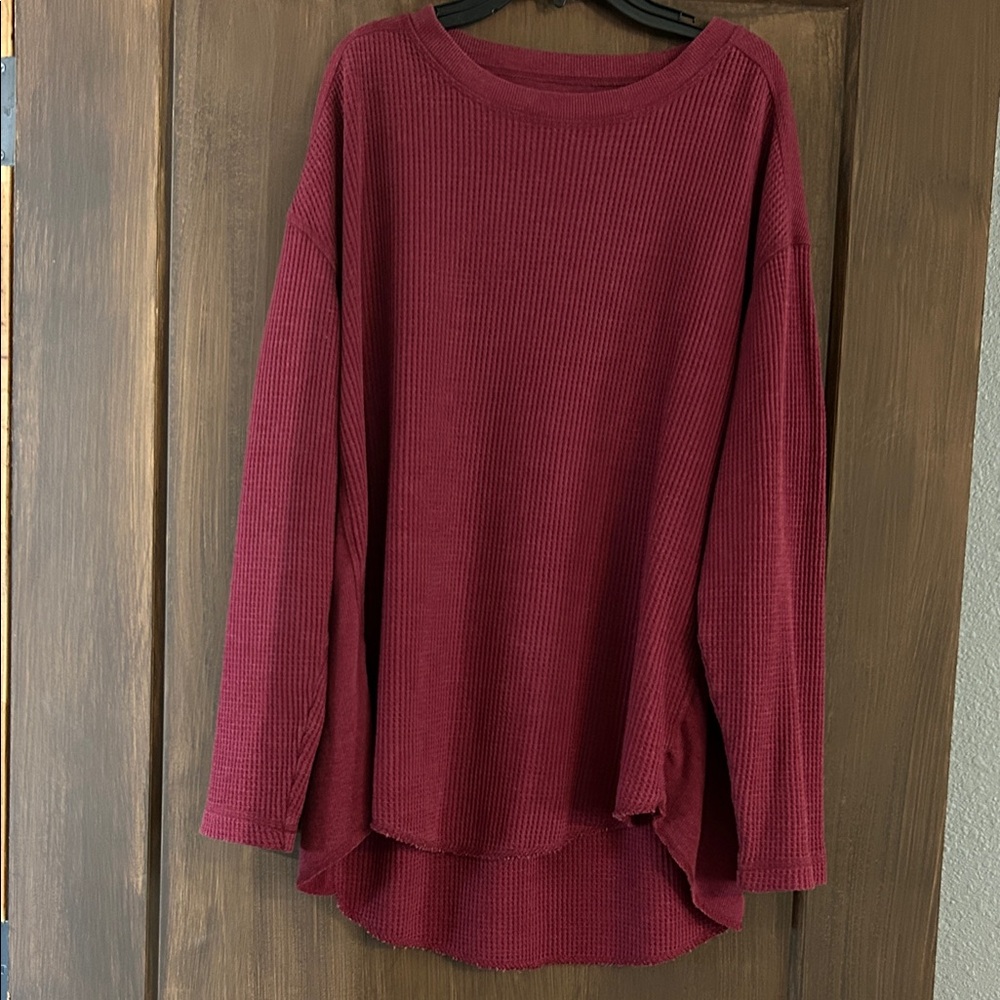 Terra & Sky Maroon Long Sleeve Top